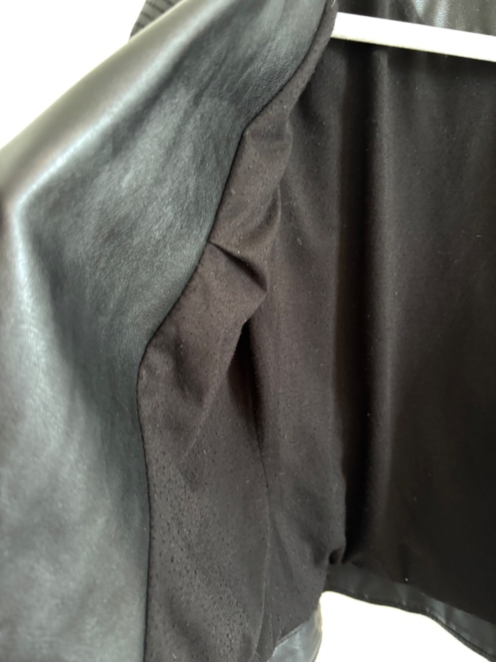 TopShop Nelly Black Faux Leather Biker Jacket Size 4 - Picture 9 of 12